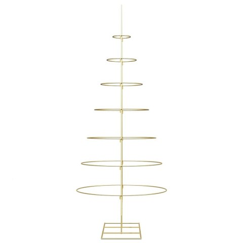 METALOWA CHOINKA ŚWIĄTECZNA Z PODSTAWĄ ZŁOTY 210CM