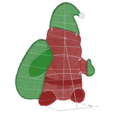 VidaXL Podświetlany Święty Mikołaj Ciepła biel 62 x 70 cm