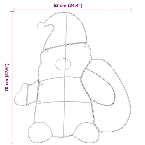 VidaXL Podświetlany Święty Mikołaj Ciepła biel 62 x 70 cm