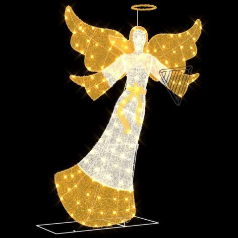 VidaXL Podświetlany kąt Ciepła biel 116 x 29 x 158.5 cm Poliester