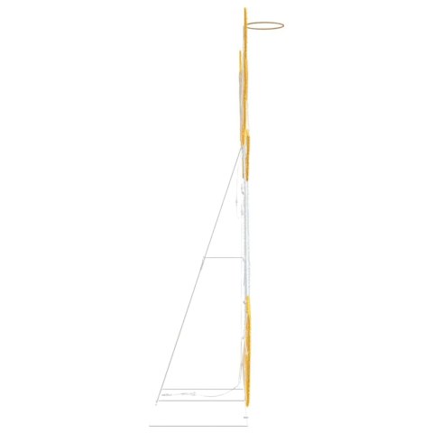 VidaXL Podświetlany kąt Ciepła biel 116 x 29 x 158.5 cm Poliester