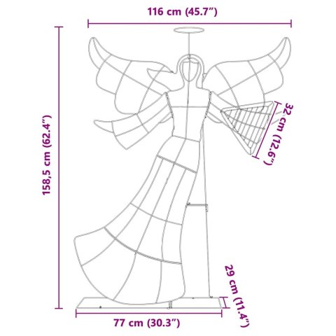VidaXL Podświetlany kąt Ciepła biel 116 x 29 x 158.5 cm Poliester