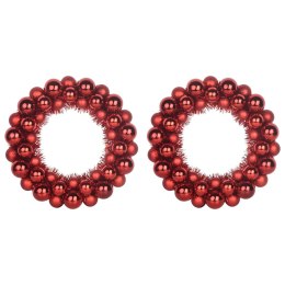 VidaXL Wieniec Bożonarodzeniowy z Bombkami 2 pcs Czerwony