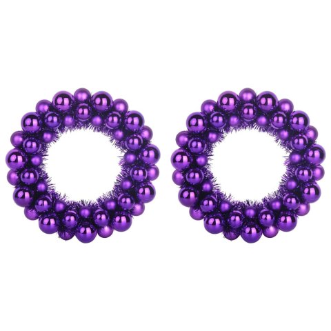 VidaXL Wieniec Bożonarodzeniowy z Bombkami 2 pcs Liliowy
