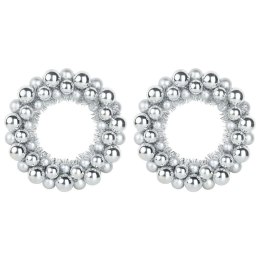 VidaXL Wieniec Bożonarodzeniowy z Bombkami 2 pcs Srebrny