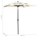 3-POZIOMOWY PARASOL NA ALUMINIOWYM SŁUPKU PIASKOWY 2X2M