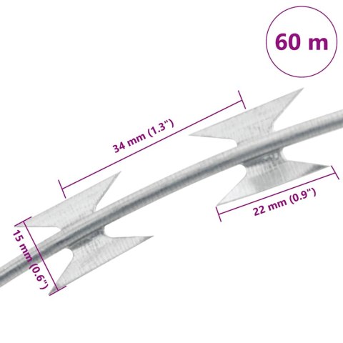 DRUT CONCERTINA BTO-22 ZE SPINACZAMI GALWANIZOWANA STAL 60M