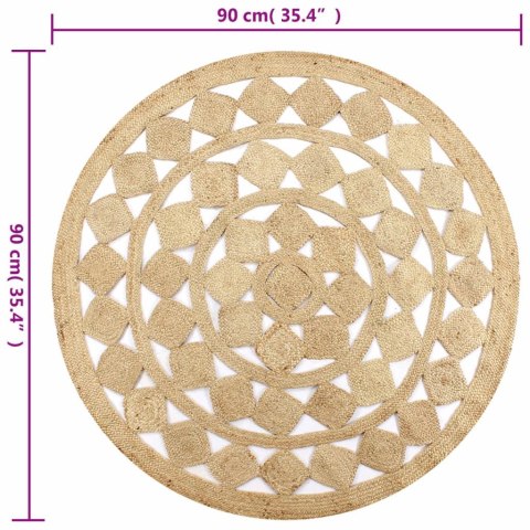 DYWAN RĘCZNIE WYPLECIONY Z JUTY 90CM