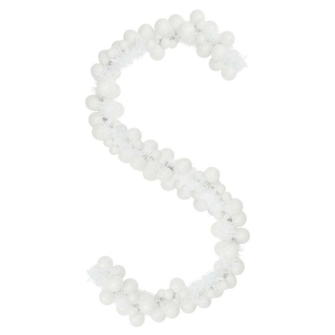 GIRLANDA Z BOMBEK ŚWIĄTECZNYCH BIAŁY 186CM