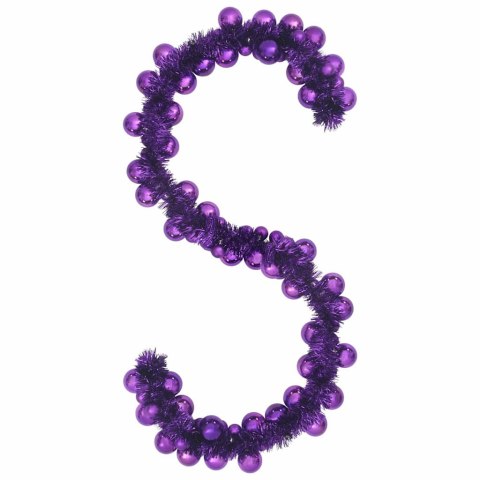 GIRLANDA Z BOMBEK ŚWIĄTECZNYCH LILIOWY 186CM