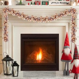 GIRLANDA Z BOMBEK ŚWIĄTECZNYCH RÓŻOWE ZŁOTO 186CM