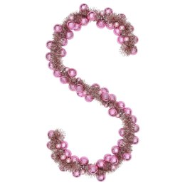 GIRLANDA Z BOMBEK ŚWIĄTECZNYCH RÓŻOWY 186CM
