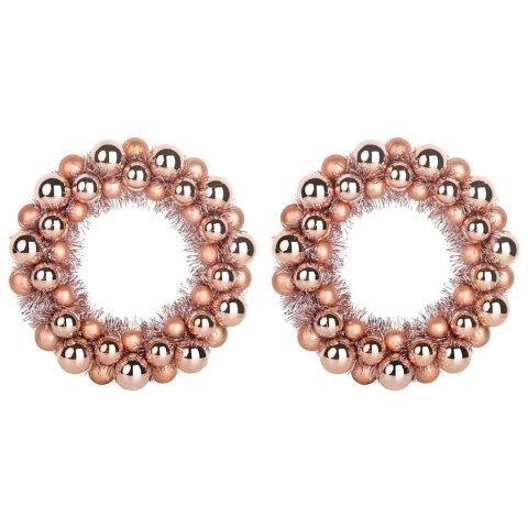 VidaXL Wieniec Bożonarodzeniowy z Bombkami 2 pcs Różowe złoto