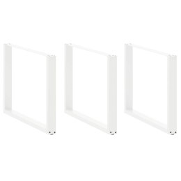 NOGI DO STOŁU JADALNEGO W KSZTAŁCIE LITERY U 3 SZT. BIAŁE 100X(72-73)CM STAL