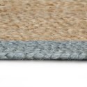 RĘCZNIE ROBIONY DYWAN JUTOWY Z OLIWKOWĄ KRAWĘDZIĄ 210CM