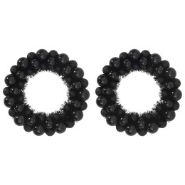 VidaXL Wieniec Bożonarodzeniowy z Bombkami 2 pcs Czarny 33 x 33 x 7 cm