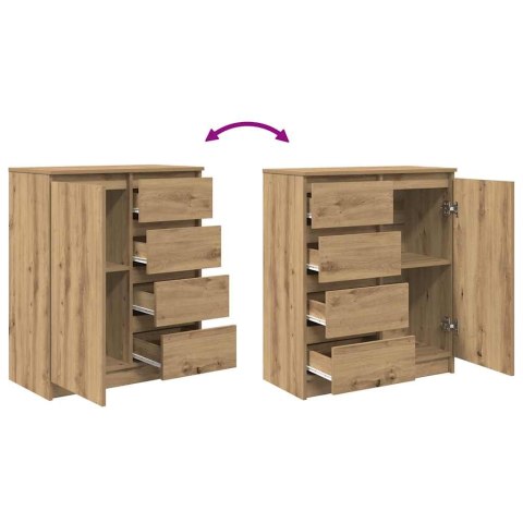 KOMODA Z SZUFLADAMI ARTISAN OAK 71X35X84CM DREWNO KLEJONE