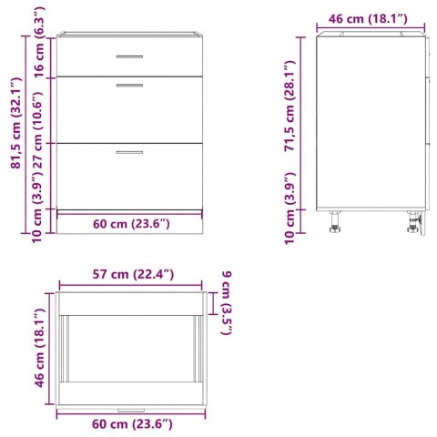 VidaXL Szafka kuchenna dolna "Lyon" Sonoma Oak Drewno klejone