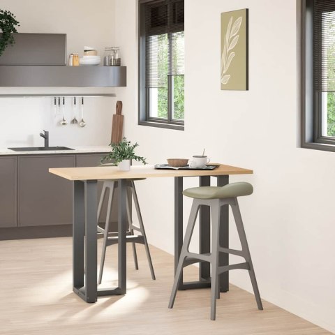 NOGI DO STOŁU BAROWEGO W KSZTAŁCIE LITERY T 2 SZT. ANTRACYT 50X35X(90-91)CM STAL