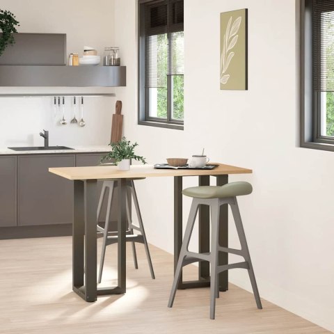 NOGI DO STOŁU BAROWEGO W KSZTAŁCIE LITERY T 2 SZT. CZARNE 40X35X(90-91)CM STAL