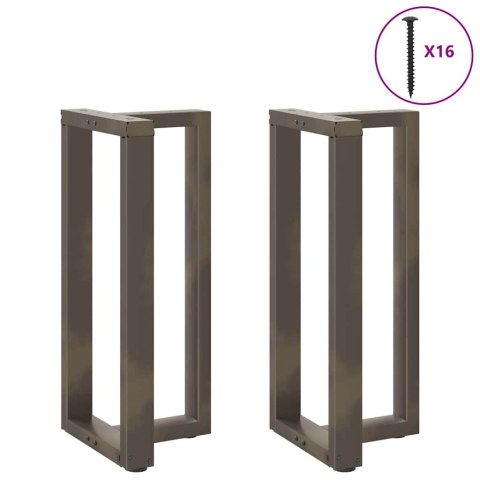 NOGI DO STOŁU BAROWEGO W KSZTAŁCIE LITERY T 2 SZT. CZARNE 40X35X(90-91)CM STAL