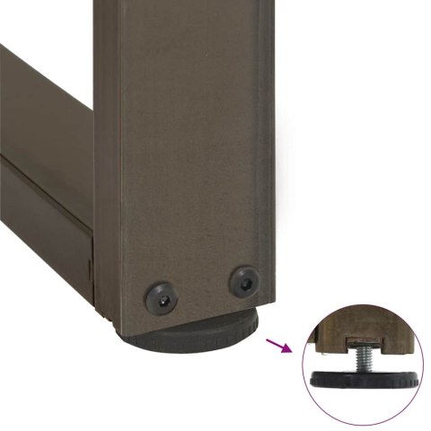 NOGI DO STOŁU BAROWEGO W KSZTAŁCIE LITERY T 2 SZT. CZARNE 40X35X(90-91)CM STAL