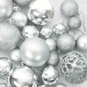 VidaXL Zestaw Bombek Choinkowych 120 pcs Srebrny Z tworzywa sztucznego