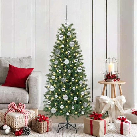 VidaXL Zestaw Bombek Choinkowych 61 pcs Srebrny Z tworzywa sztucznego