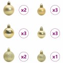 VidaXL Zestaw Bombek Choinkowych 61 pcs Wielokolorowe