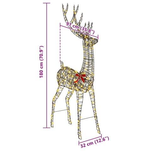 3D RENIFER CIEPŁA BIEL 180CM RATTAN