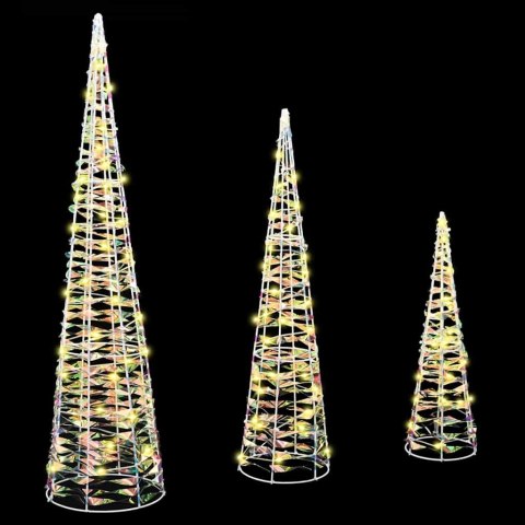 CHOINKA 3 PCS CIEPŁA BIEL 40CM 60CM 80CM PET