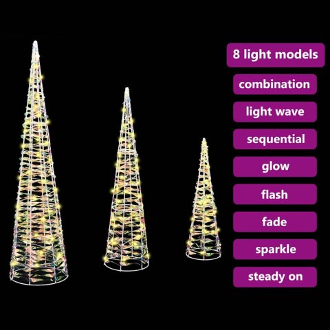 CHOINKA 3 PCS CIEPŁA BIEL 40CM 60CM 80CM PET