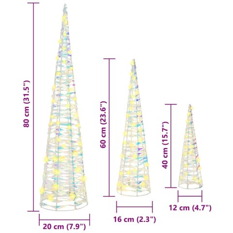 CHOINKA 3 PCS CIEPŁA BIEL 40CM 60CM 80CM PET