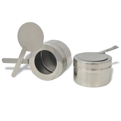 VidaXL Naczynia-podgrzewacze do potraw, zestaw 3, stal nierdzewna