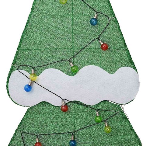 OŚWIETLONA CHOINKA Z 3 PUDEŁKAMI NA PREZENTY 2D W CIEPŁEJ BIELI