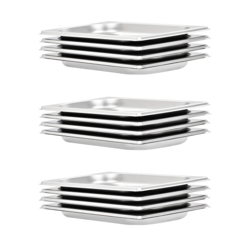 POJEMNIKI GASTRONOMICZNE 12 SZT. GN 1/4 20MM STAL NIERDZEWNA