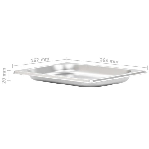 POJEMNIKI GASTRONOMICZNE 12 SZT. GN 1/4 20MM STAL NIERDZEWNA