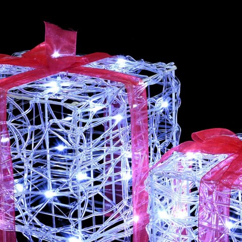 PUDEŁKO PREZENTOWE 3 PCS ZIMNA BIEL 20X 20X 20CM AKRYL