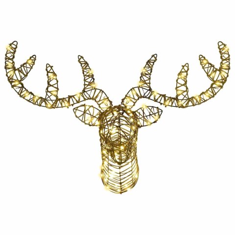 VidaXL Renifer ciągnący sanie Ciepła biel 60 cm rattan