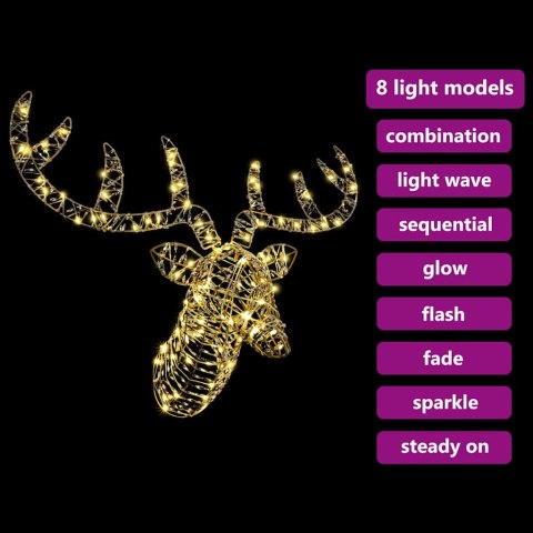 VidaXL Renifer ciągnący sanie Ciepła biel 60 cm rattan