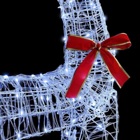 VidaXL Renifer ciągnący sanie Zimna biel 120 cm 55 cm Akryl