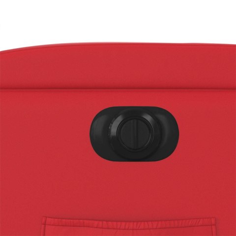 ELEKTRYCZNY FOTEL ROZKŁADANY CZERWONY OBITY SZTUCZNĄ SKÓRĄ