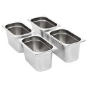 POJEMNIKI GASTRONOMICZNE 4 SZT. GN 1/4 150MM STAL NIERDZEWNA