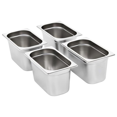 POJEMNIKI GASTRONOMICZNE 4 SZT. GN 1/4 150MM STAL NIERDZEWNA