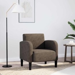 SOFA FOTEL Z PODŁOKIETNIKAMI CIEMNOSZARY 54CM SKÓRA EKOLOGICZNA