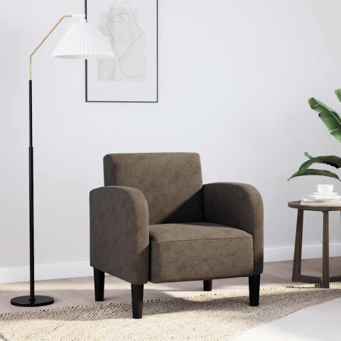 SOFA FOTEL Z PODŁOKIETNIKAMI CIEMNOSZARY 54CM SKÓRA EKOLOGICZNA