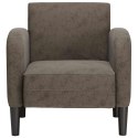 SOFA FOTEL Z PODŁOKIETNIKAMI CIEMNOSZARY 54CM SKÓRA EKOLOGICZNA