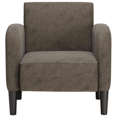SOFA FOTEL Z PODŁOKIETNIKAMI CIEMNOSZARY 54CM SKÓRA EKOLOGICZNA