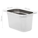 POJEMNIKI GASTRONOMICZNE 4 SZT. GN 1/4 150MM STAL NIERDZEWNA