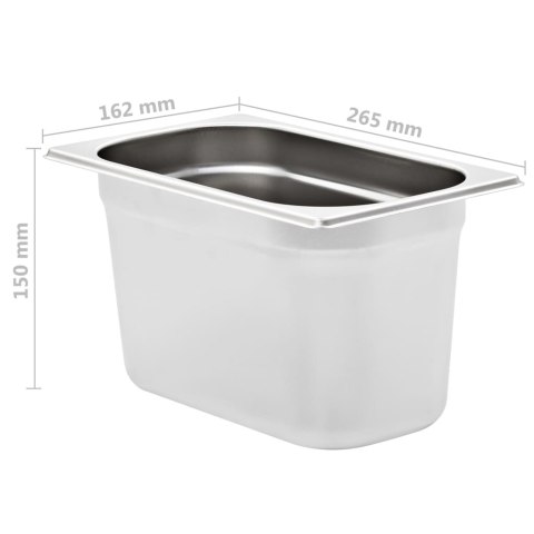 POJEMNIKI GASTRONOMICZNE 4 SZT. GN 1/4 150MM STAL NIERDZEWNA